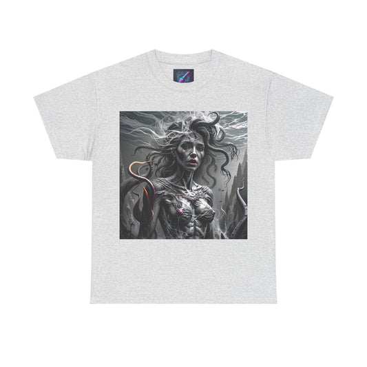Alien Lady with Background - Unisex Heavy Cotton Tee