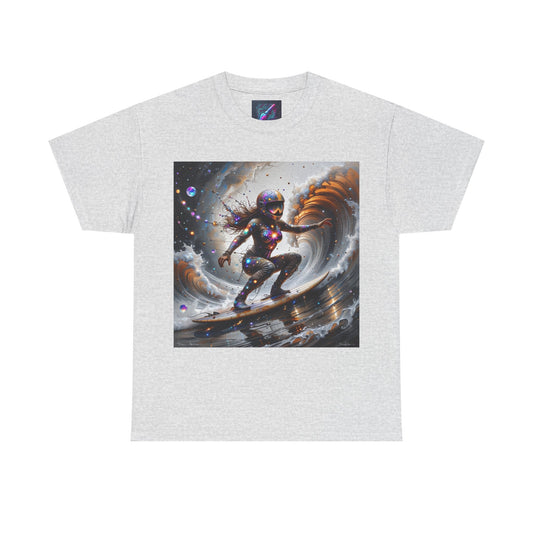 Alien Surfer Chic in Scene - Unisex Heavy Cotton Tee